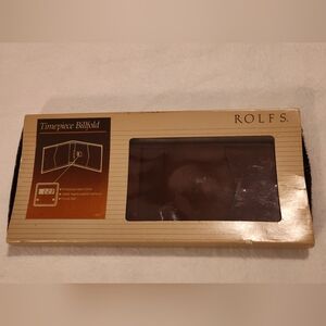 Rolfs Brown Leather Billfold with Timepiece